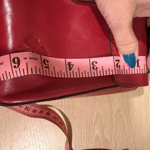 Patricia Nash Carisbrooke Red Leather Crossbody Satchel Bag NWOT - Picture 9 of 11